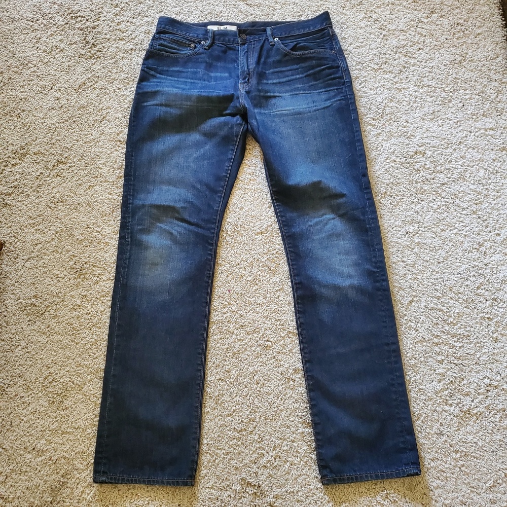 GAP 1969 Slim Blue Ringspun Cotton  Denim Jeans Men's 34 X 34